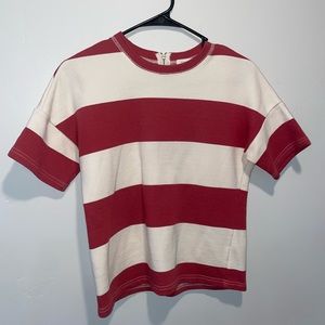 Roolee size  XXS cute stripe shirt, has a quarter zipper in back. Only worn once